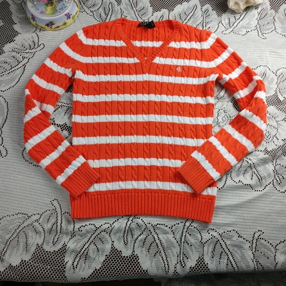 Lauren Ralph Lauren Striped Cable Knit Sweater - Picture 5 of 8